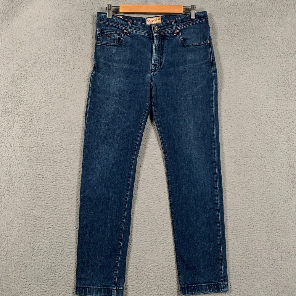 Marco Pescarolo Nerano Jeans Mens 48 US 32 Blue Slim Straight Italy Luxury Denim